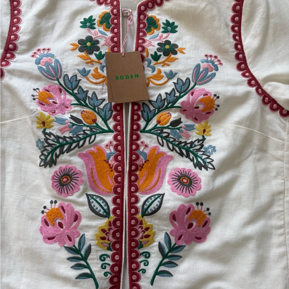 Boden jacket NWT 6 embroidered item jacket Islington Multi Floral Embroidery - Picture 8 of 15